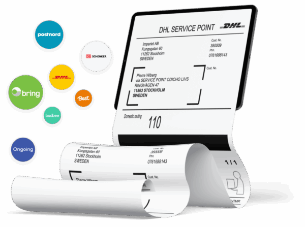 Fraktsedlar och fraktetiketter med Wetail Shipping
